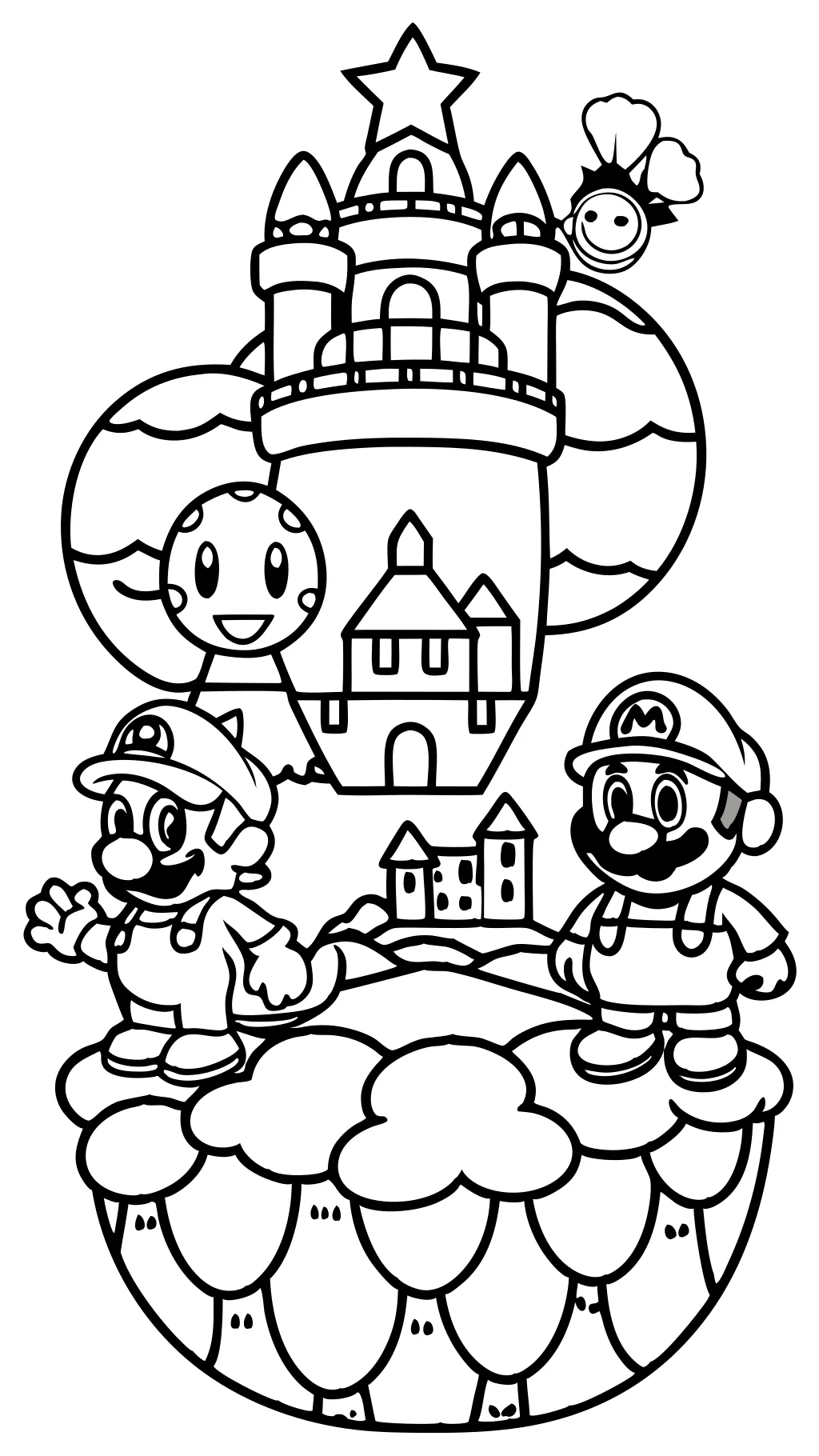 Página para colorear de Super Mario Brothers